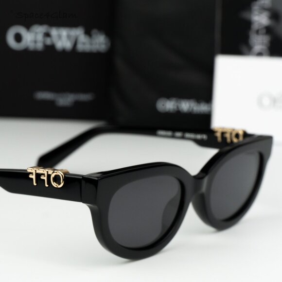 Off-White Men Sunglasses Black Grey Cat Eye OERI13D SPARKS 1007 NEW AUTHENTIC - Picture 4 of 10